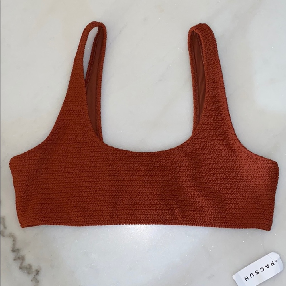 🔥LA Hearts Brown Bianca Scrunch Bikini Top NWT - Picture 6 of 7